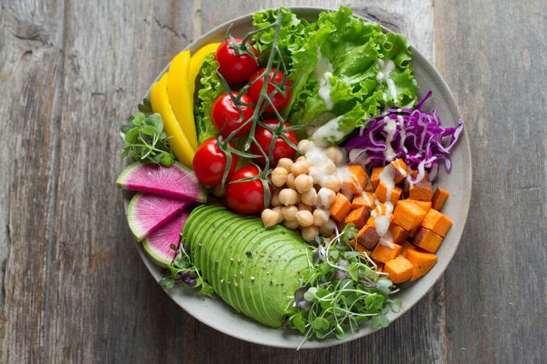 High-fiber vegetables on a protein diet menu